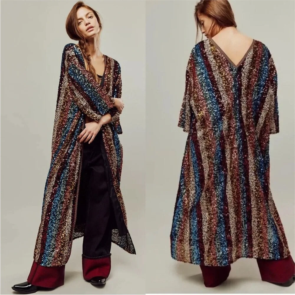 Free People Sequin Prism Robe
